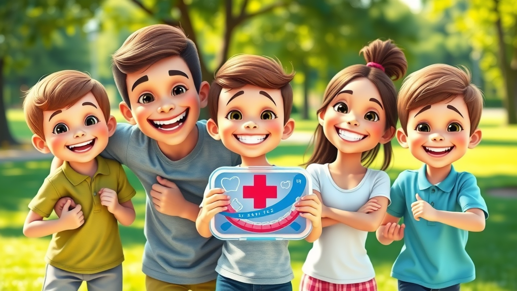 family using dental emergency kit and mouthguards outdoors | prevention of dental emergencies