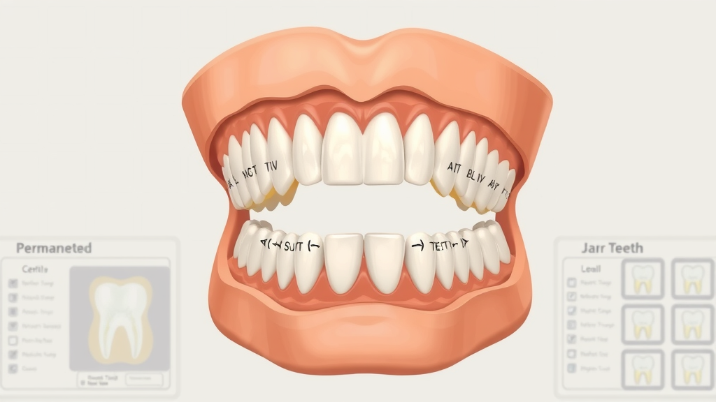 Educational cross-section diagram of child’s jaw showing baby and permanent teeth development