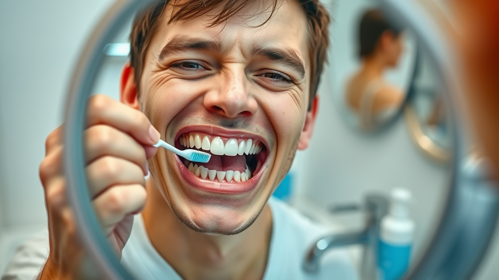 examining unhealthy teeth and gums for poor oral health, dental issues causing bad breath