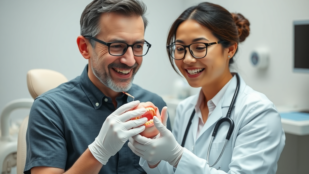 confident healthcare provider examining adult patient