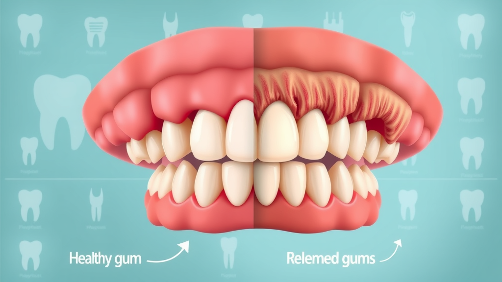 comparison of healthy gums versus gums affected by vaping gum disease risk